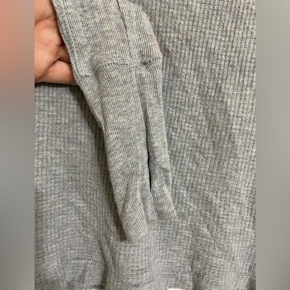 Free People Movement women's baby blue/gray heather waffle knit long sleeve - Picture 7 of 10